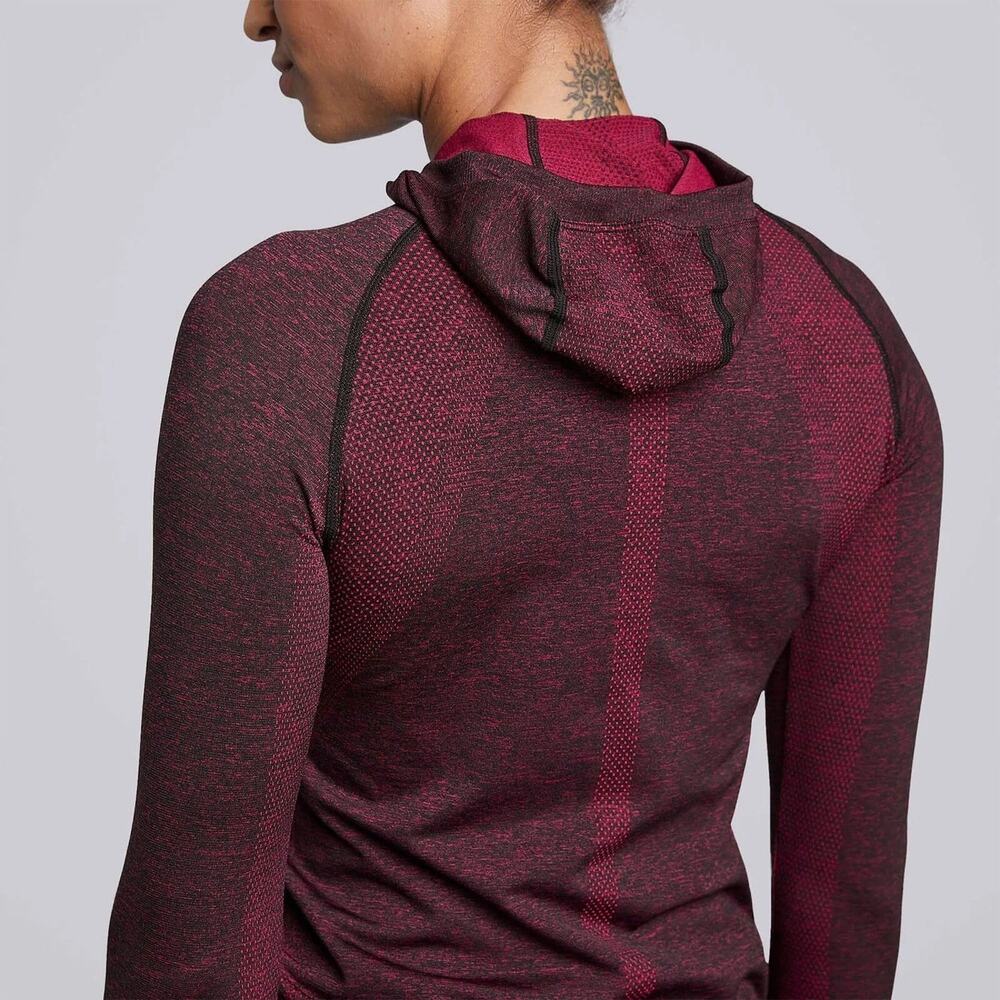 HPE Female Cross X Seamless Hoodie - Green- Size Xtra Small